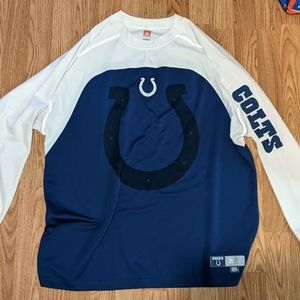 NFL Men's Indianapolis Colts Blue White Long Sleeve Logo Warmup Shirt XL